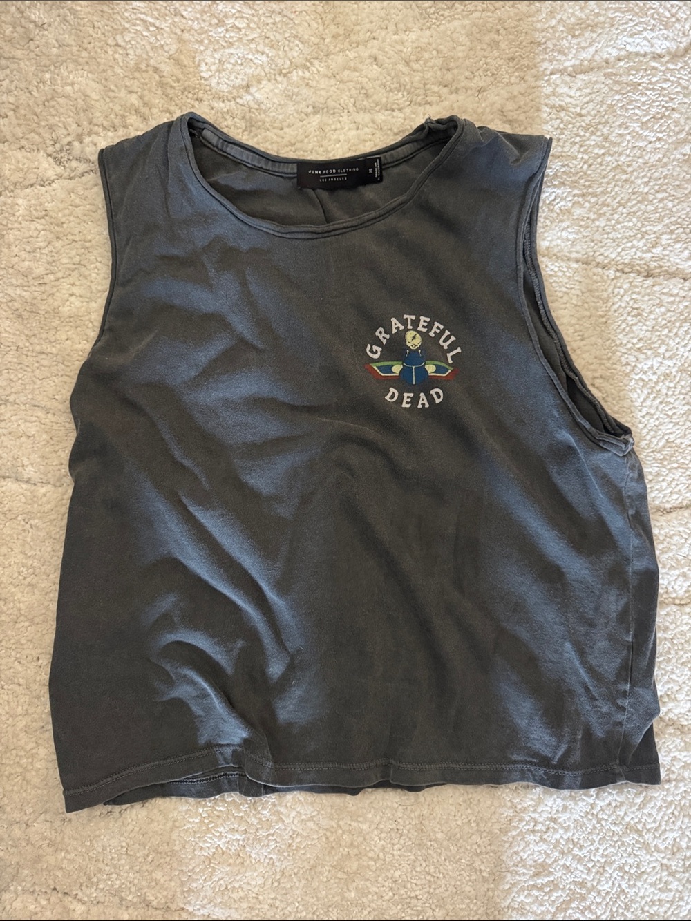 Grateful Dead Muscle Tee - Charcoal with Multicolor Logo
